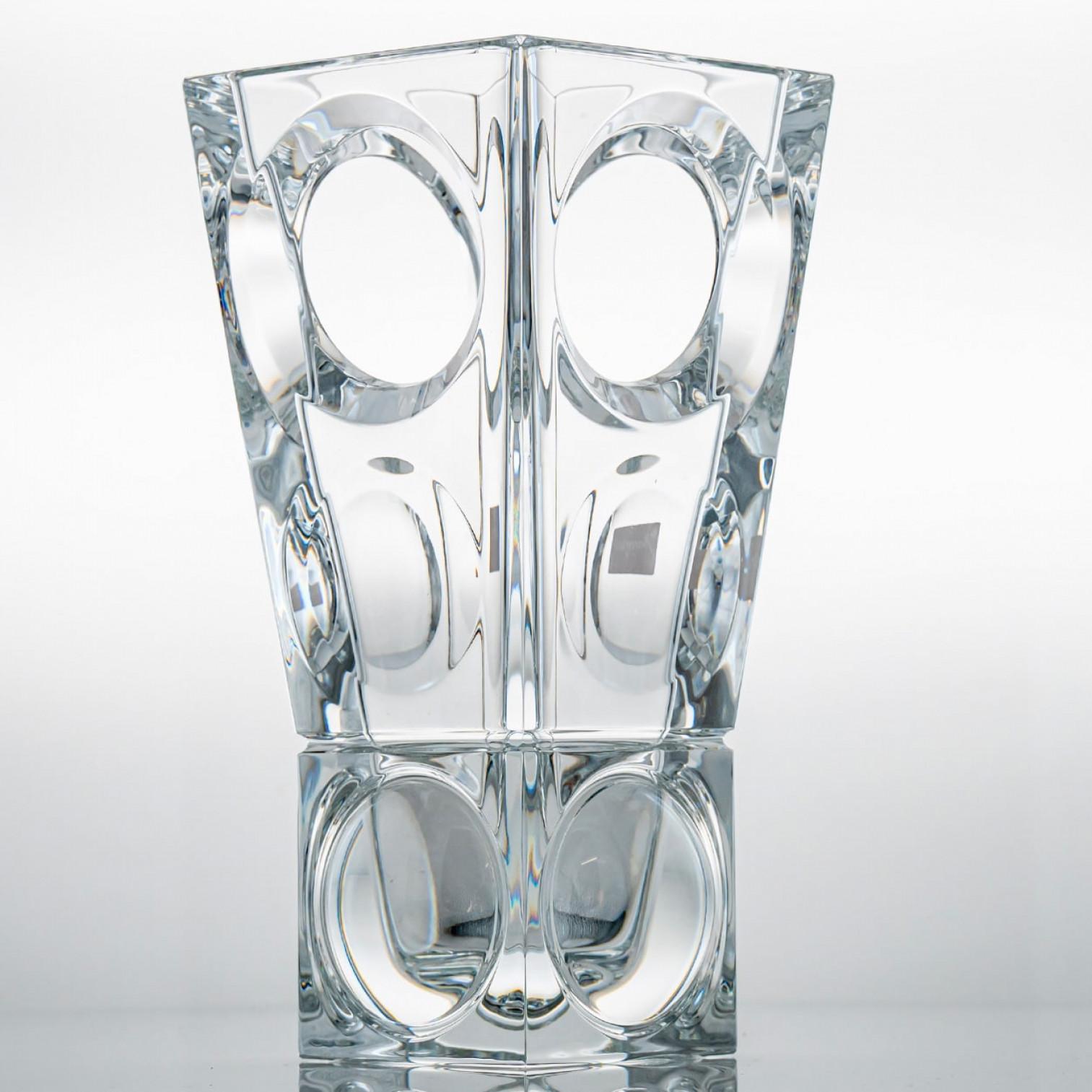 Rectangular Baccarat Signed Geode Clear Crystal Vase with Holes, France in vendita 1