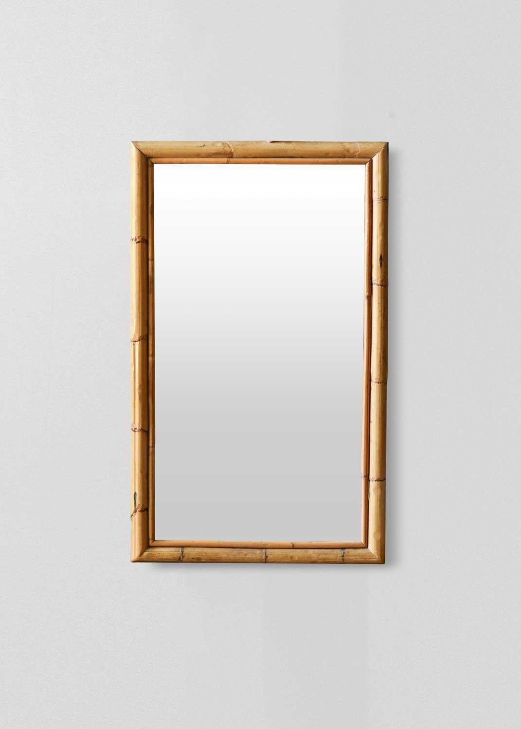 Rectangular bamboo mirror, 1980s
Dimensions: 60 W x 100 H x 4 D cm