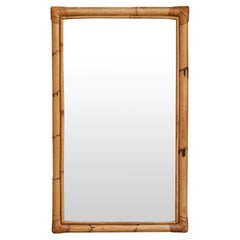 Rectangular Bamboo Wall Mirror, 1980