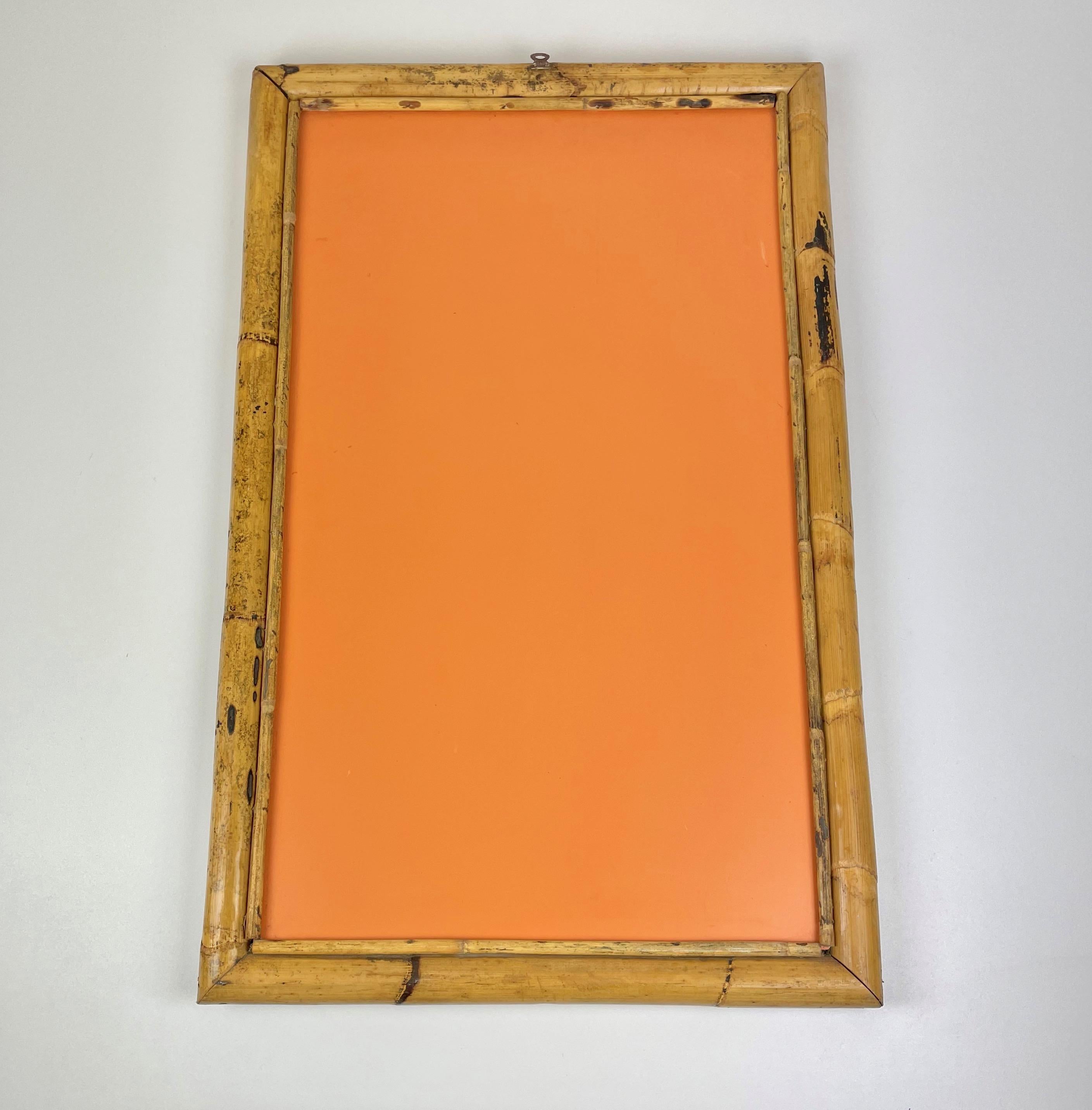 Rectangular Bamboo Wall Mirror, Italy, 1960s In Good Condition In Rome, IT