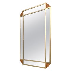 Rectangular Blond Root Wall Mirror by Gianluigi Gorgoni for Turri, Italy, 1970s