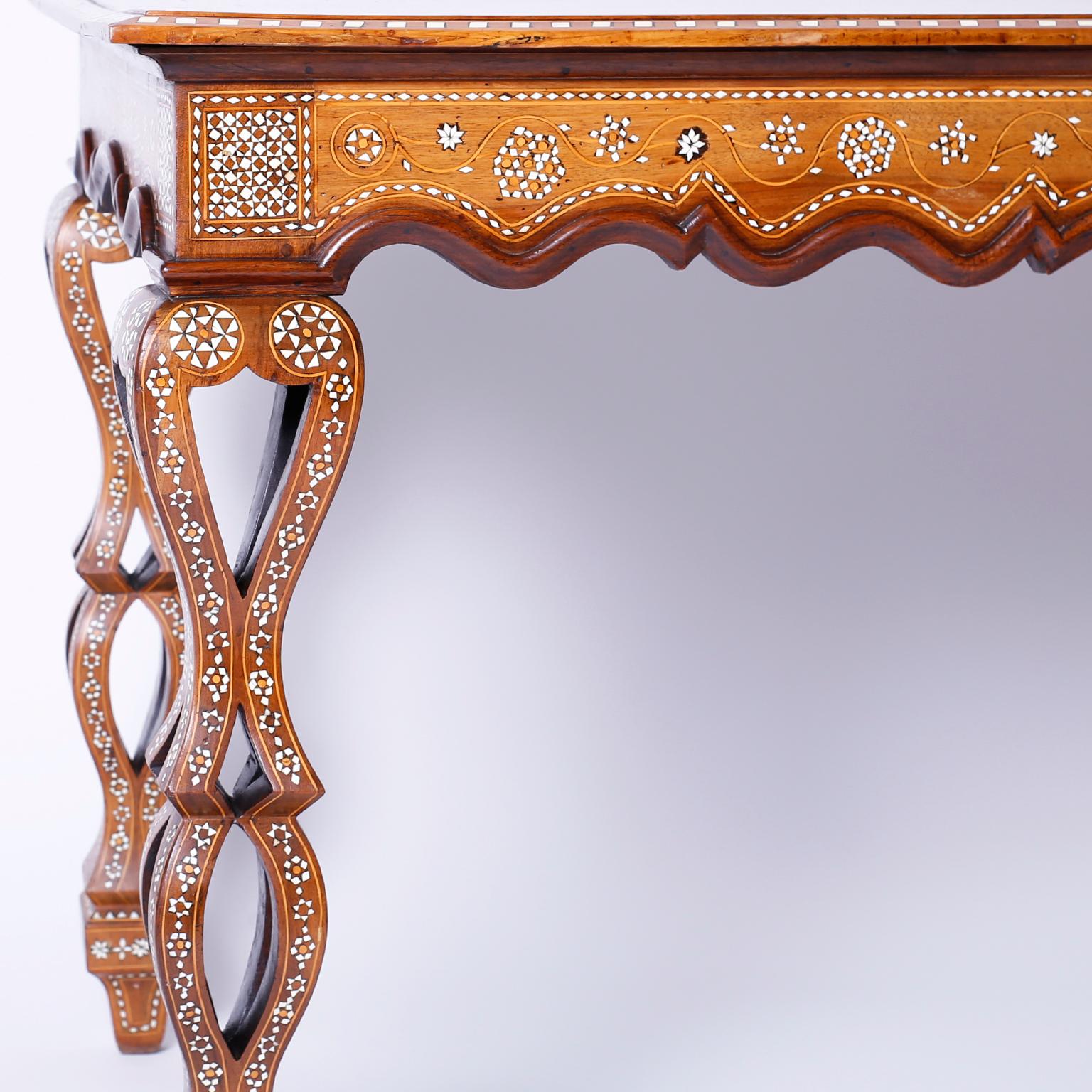 20th Century Rectangular Bone Inlaid Syrian Table