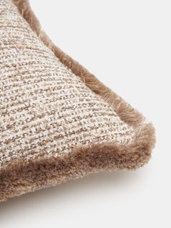 Rectangular BOUCLÉ cushion with fringe
