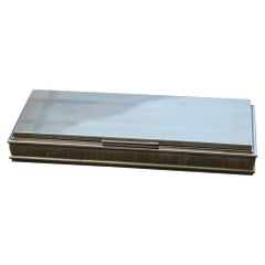 Pitillera rectangular de latón dorado, Italia, años 70