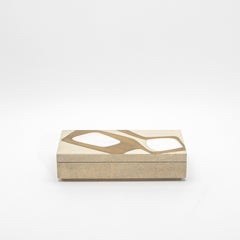 Rectangular Box in Antique Shagreen with Shell and Brass Insert by R&Y Augousti