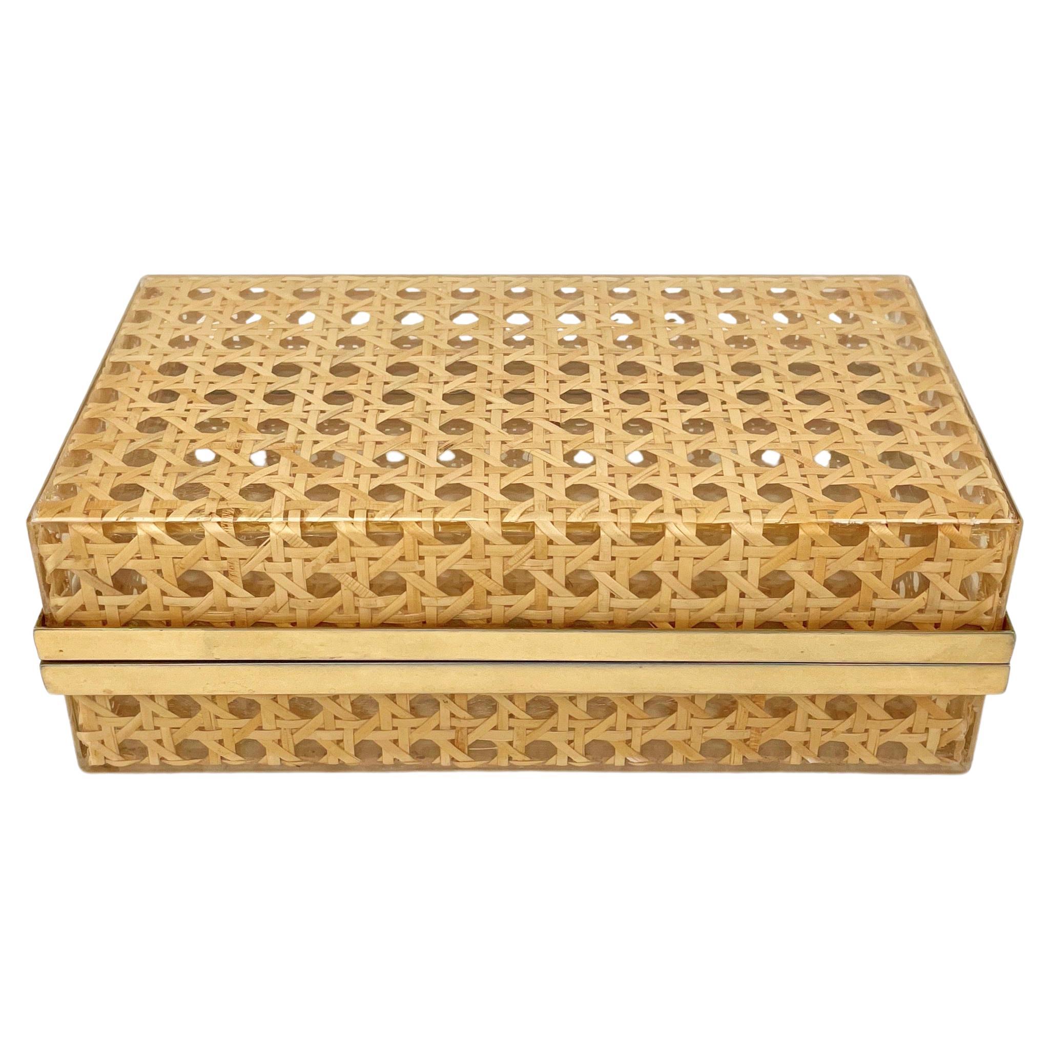 Rectangular Box Lucite and Rattan Christian Dior Home Style, Italy ...