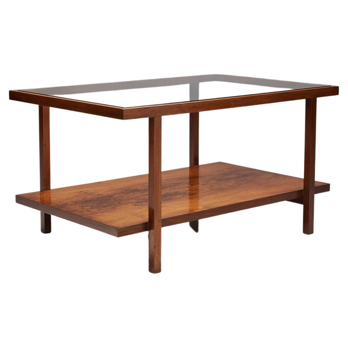 Rectangular Branco and Preto Wooden Coffee Table, Brazil, 1960s For Sale