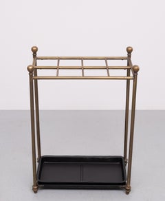 Rectangular Brass And Cast Iron Umbrella Stand. French. Circa 1900