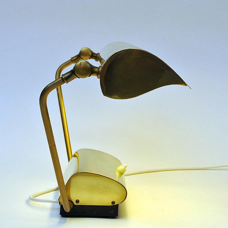 Scandinavian Modern Rectangular Brass Desk Lamp Mod Ds115 by Philips AS, Norway, 1950s