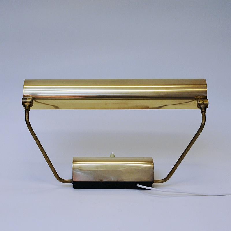Norwegian Rectangular Brass Desk Lamp Mod Ds115 by Philips AS, Norway, 1950s