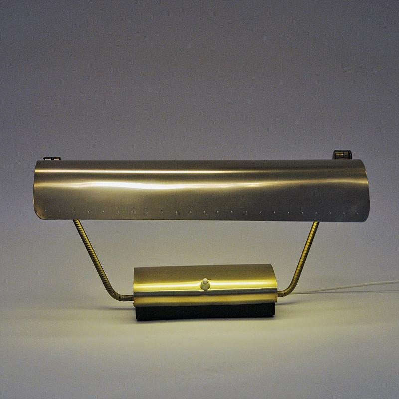 Mid-20th Century Rectangular Brass Desk Lamp Mod Ds115 by Philips AS, Norway, 1950s
