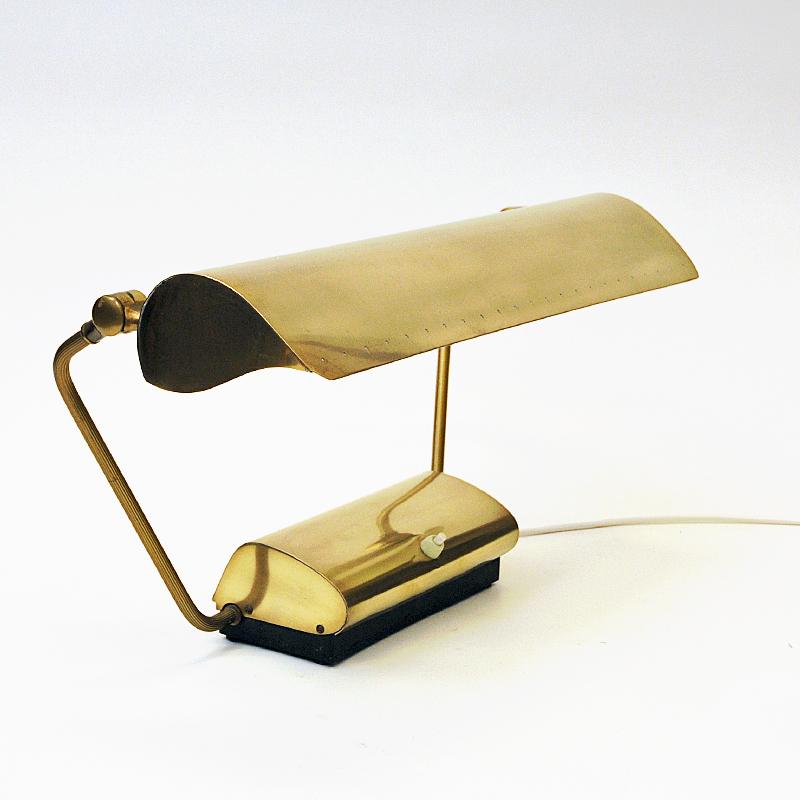 Rectangular Brass Desk Lamp Mod Ds115 by Philips AS, Norway, 1950s 1