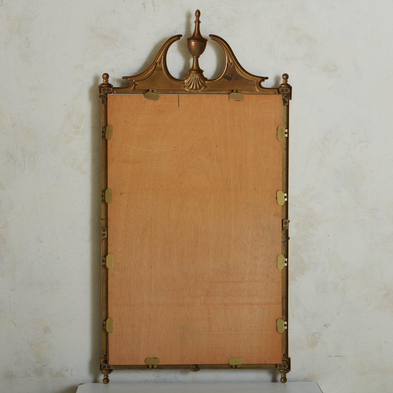 Rectangular Brass Frame Empire Mirror, France, 20th Century 8