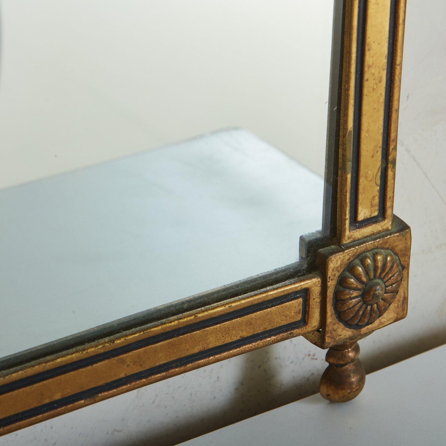 Rectangular Brass Frame Empire Mirror, France, 20th Century 2