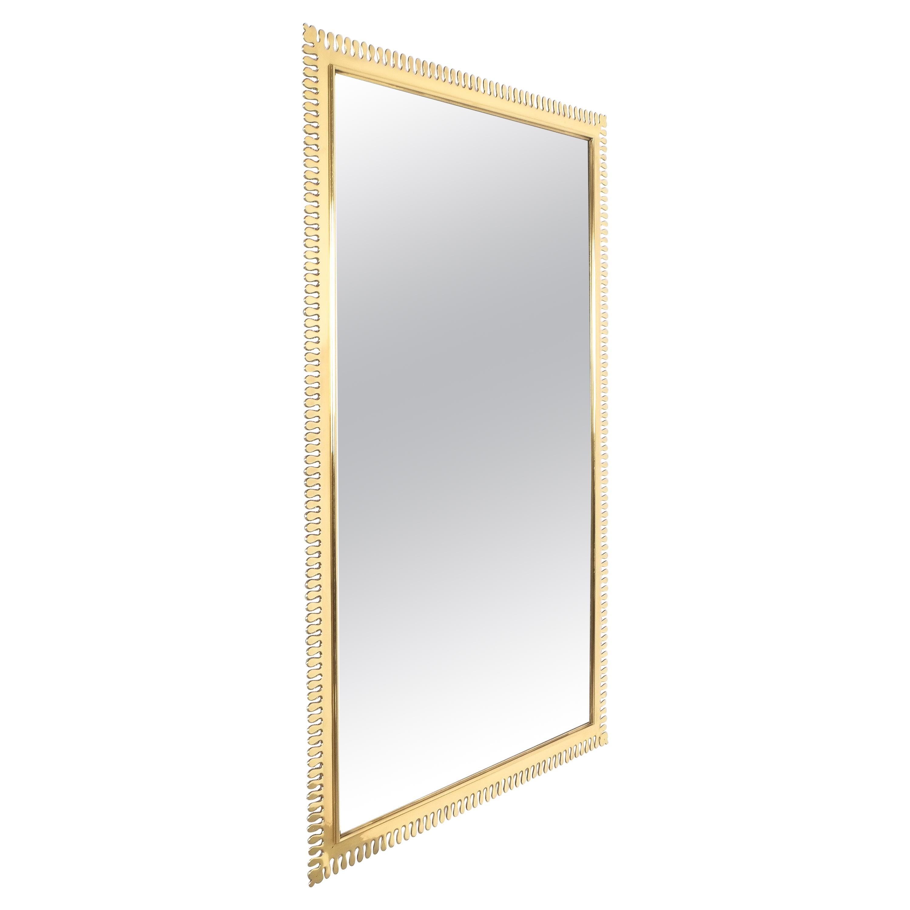 Dutch Brass Rectangular Repoussé Mirror with Crest, circa 1860. at 1stDibs