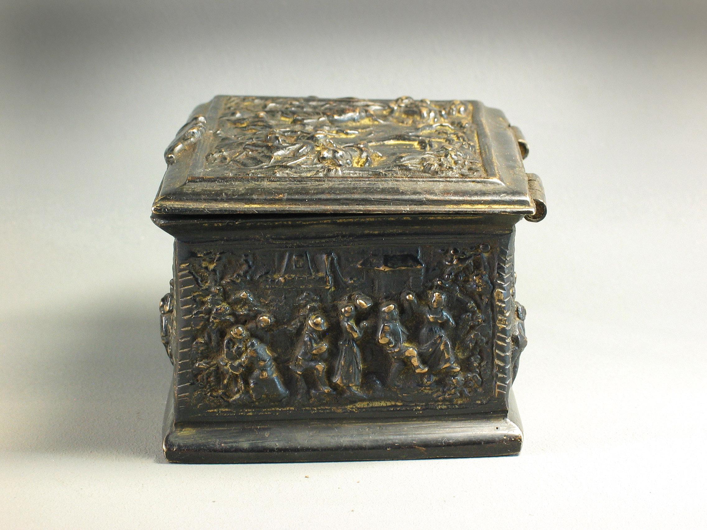 Rectangular Bronze Casket, French, 19th Century 1