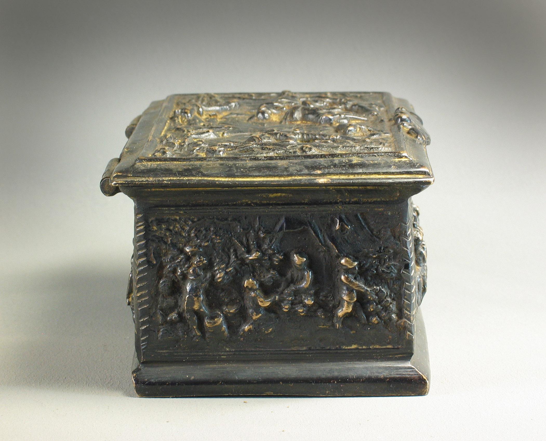 Rectangular Bronze Casket, French, 19th Century 2