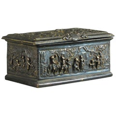 Rectangular Bronze Casket, French, 19th Century