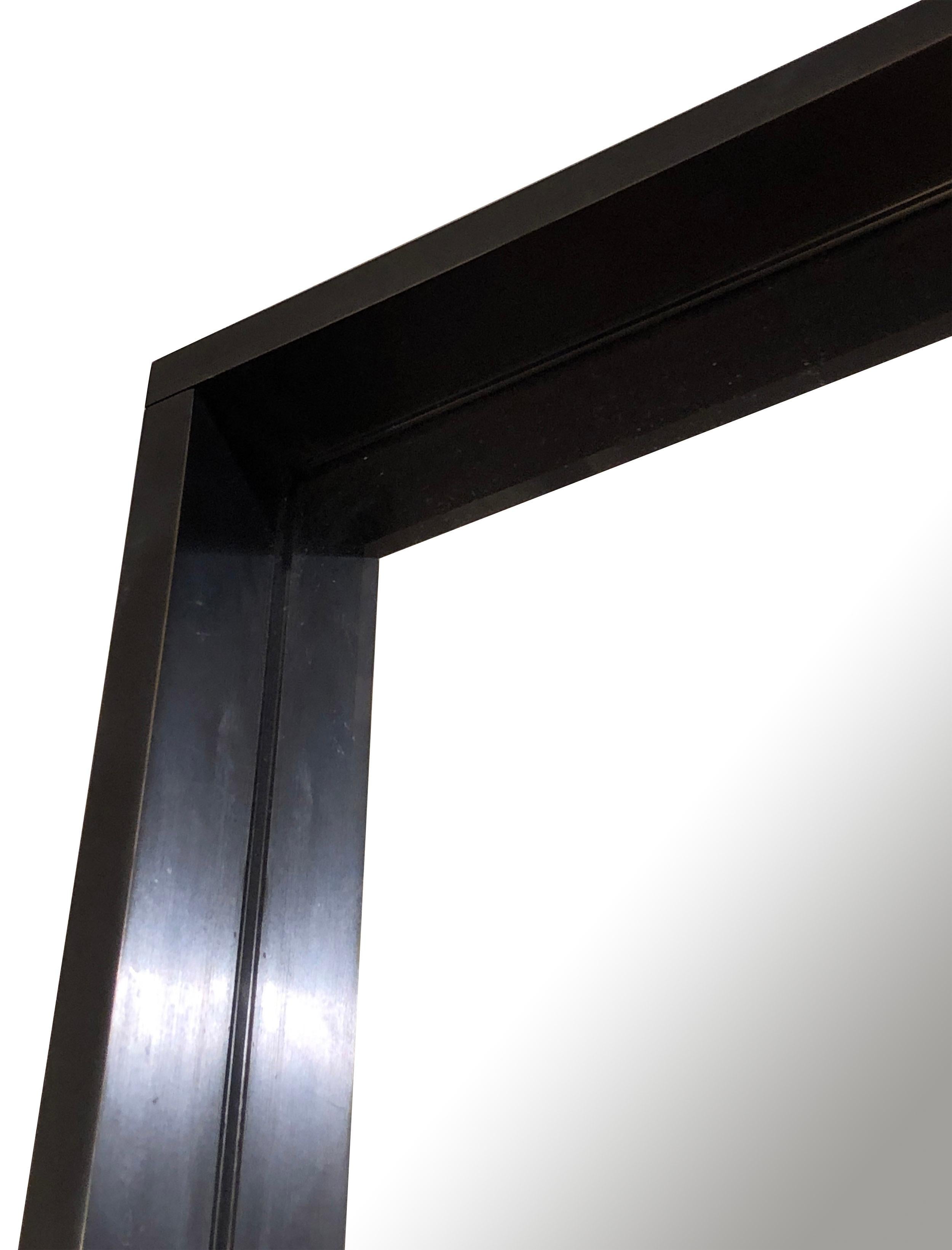 Minimalist WYETH Original Rectangular Mirror in Blackened Bronze For Sale