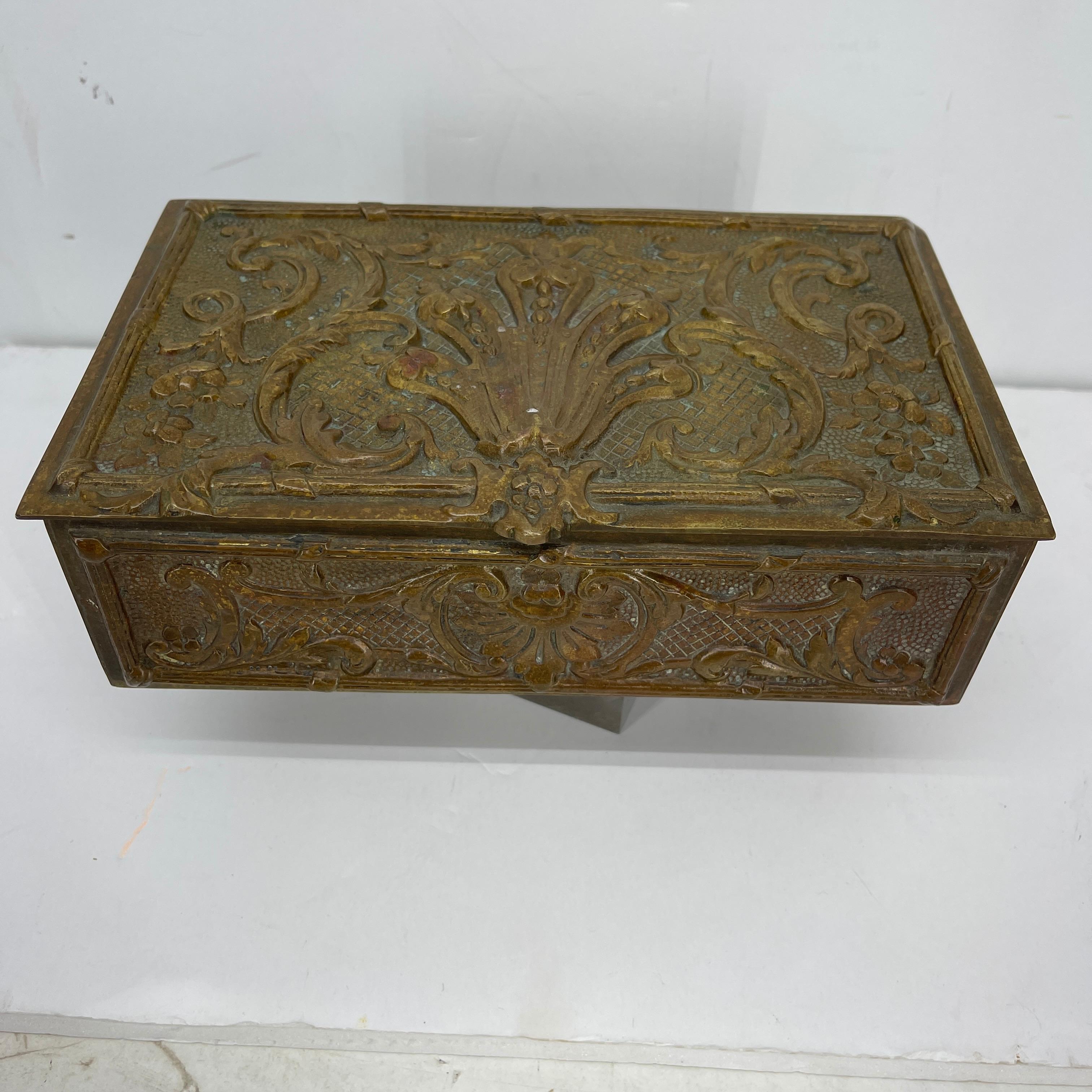 Rectangular Bronze Vanity Jewelry Box, Belgium, circa 1920-1930's 4