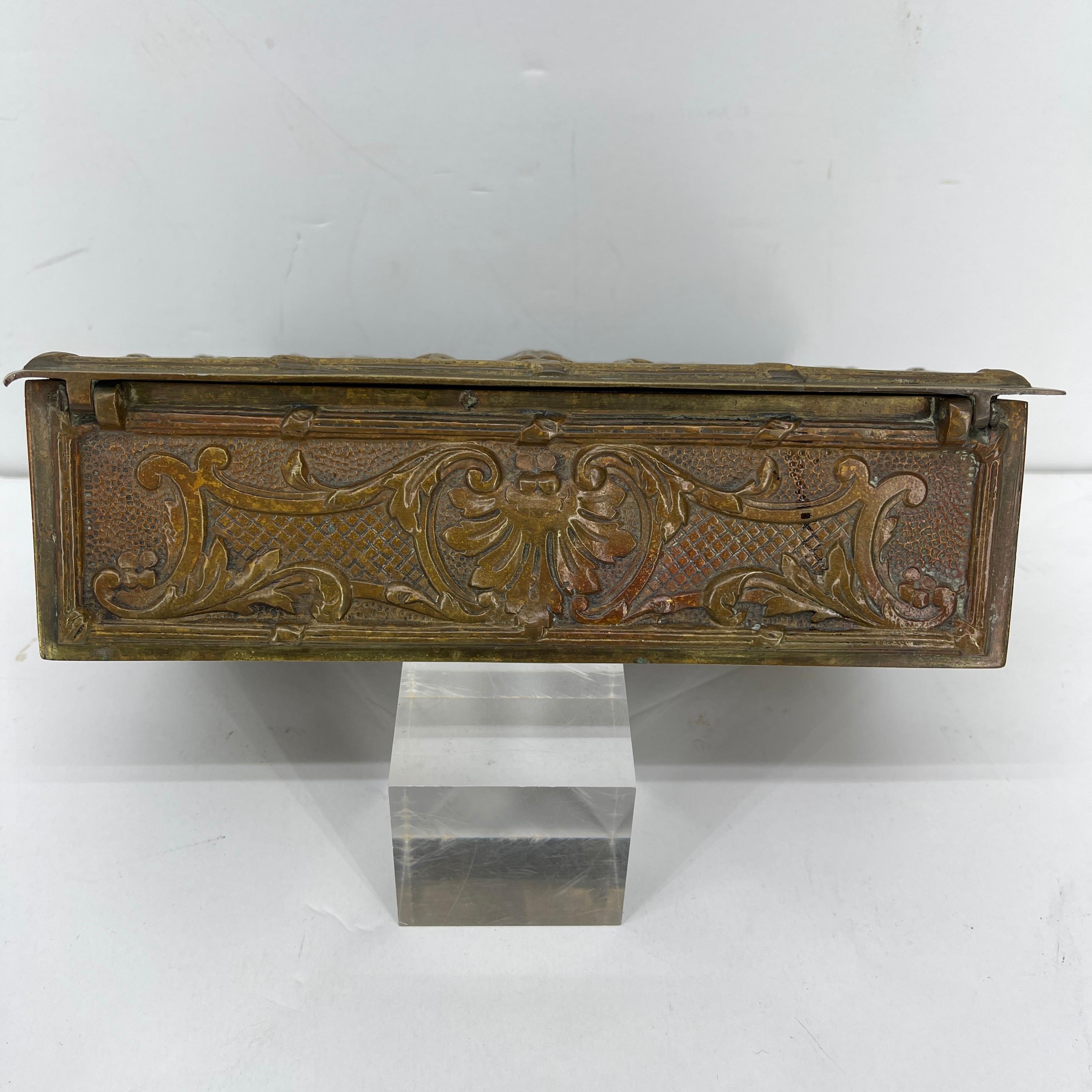 Rectangular Bronze Vanity Jewelry Box, Belgium, circa 1920-1930's 6