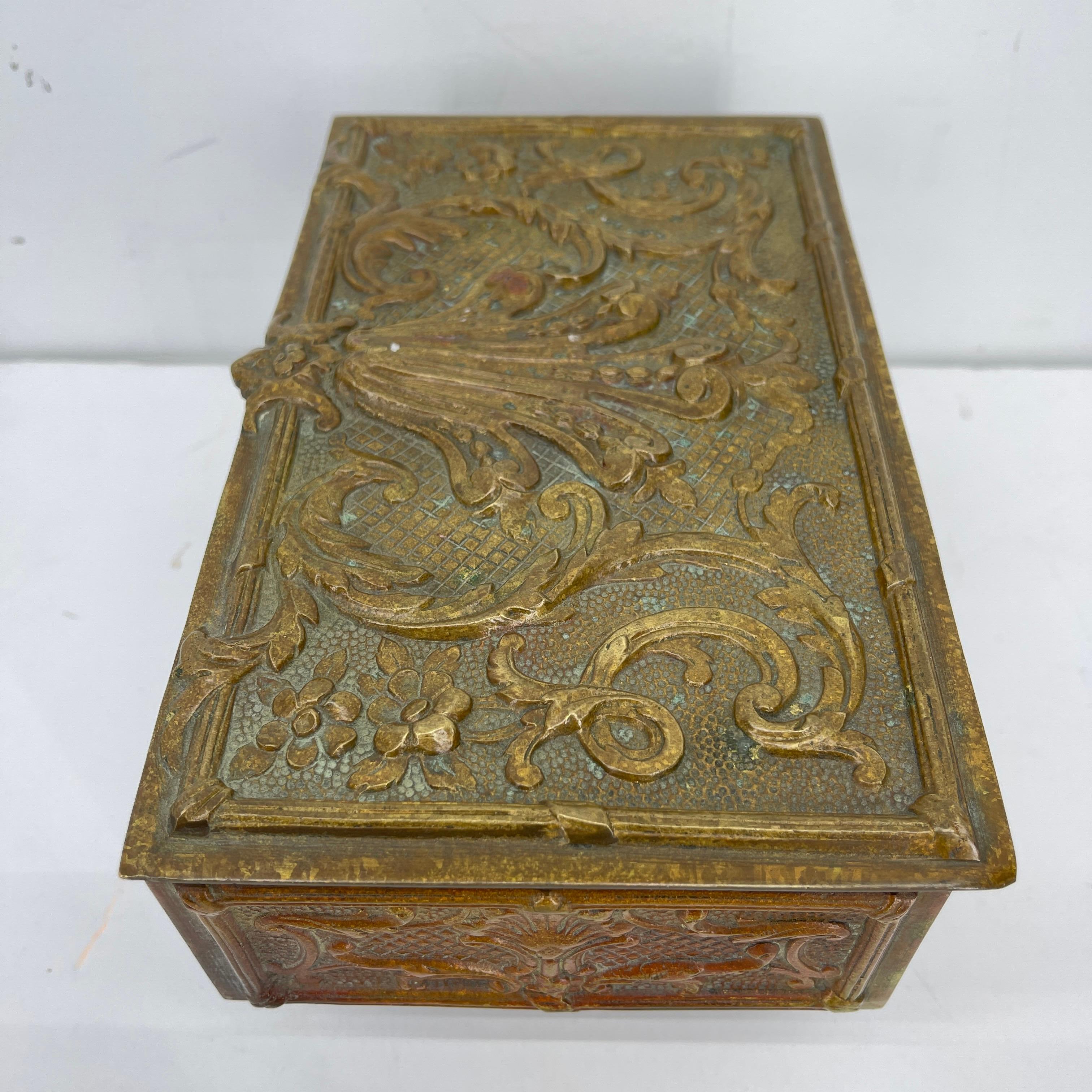 Rectangular Bronze Vanity Jewelry Box, Belgium, circa 1920-1930's 2