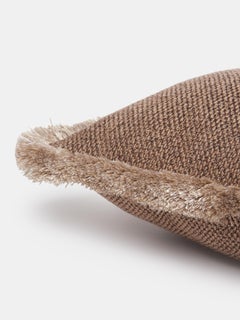 Rectangular Brown Cushion with Fringe