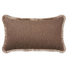 Rectangular Brown Cushion with Fringe