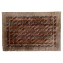 Alfombra rectangular de lana marrón de Missoni, Italia Años 80