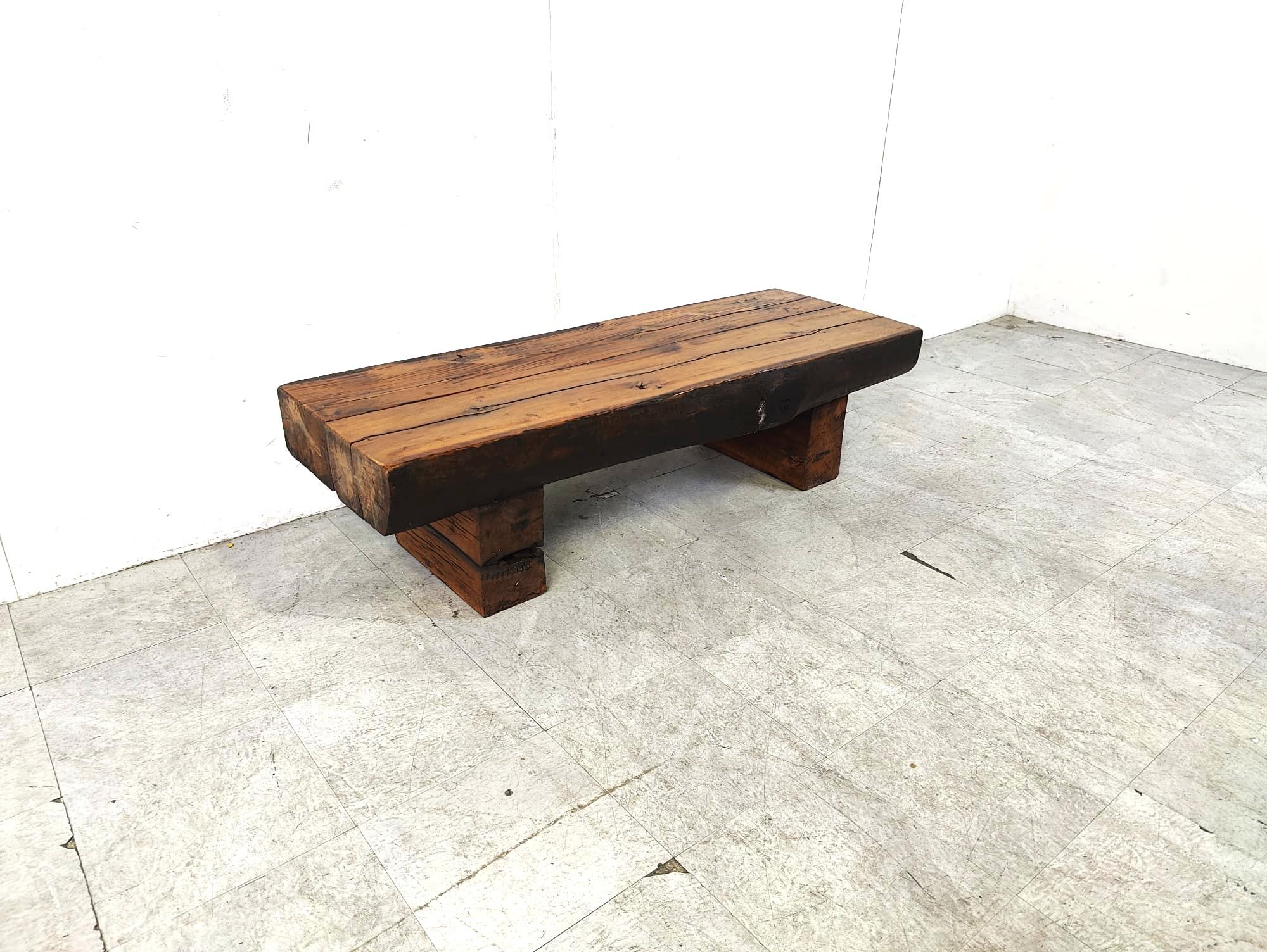 Rectangular brutalist coffee table, 1950s For Sale 3