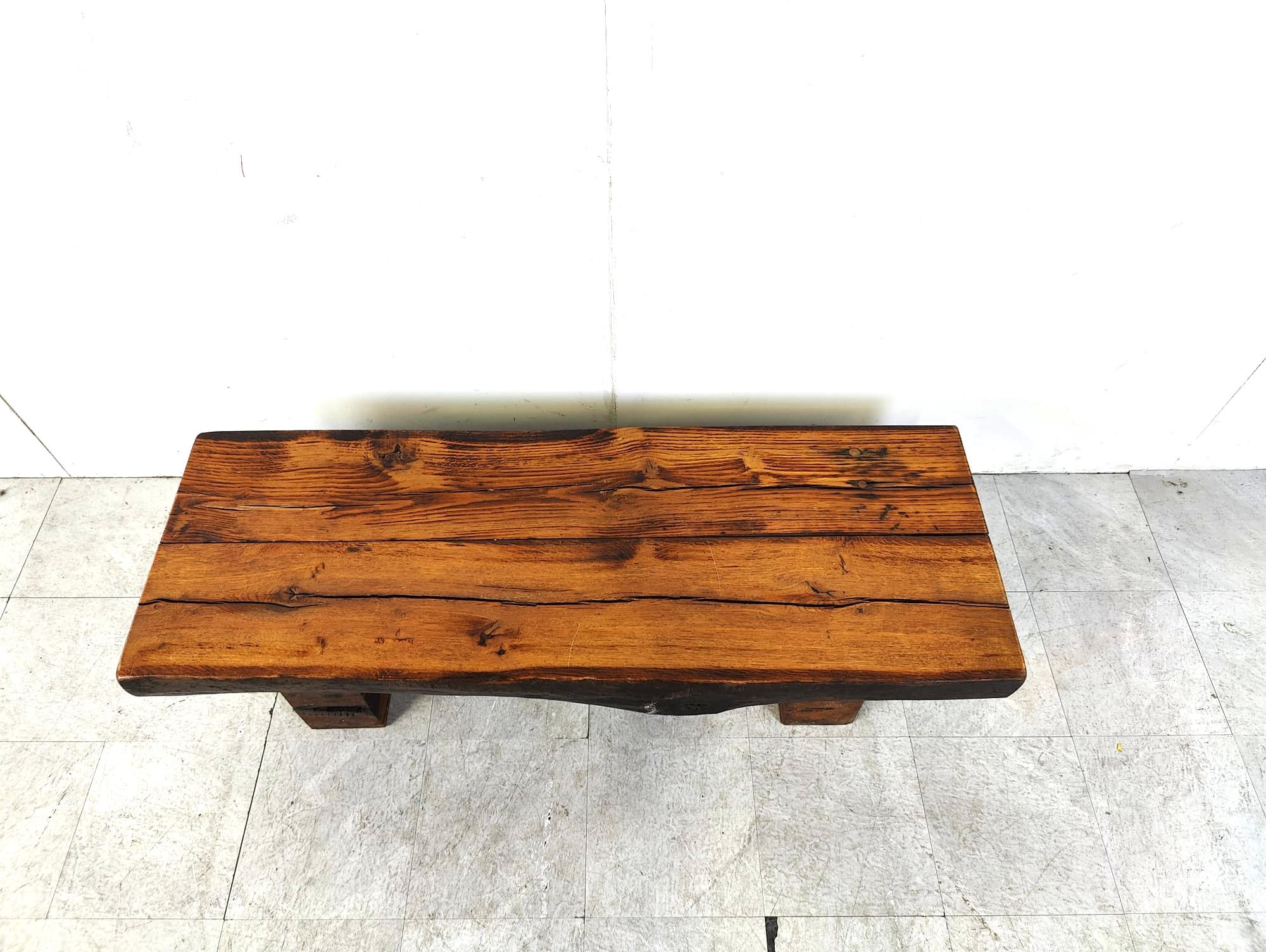 Rectangular brutalist coffee table, 1950s For Sale 4