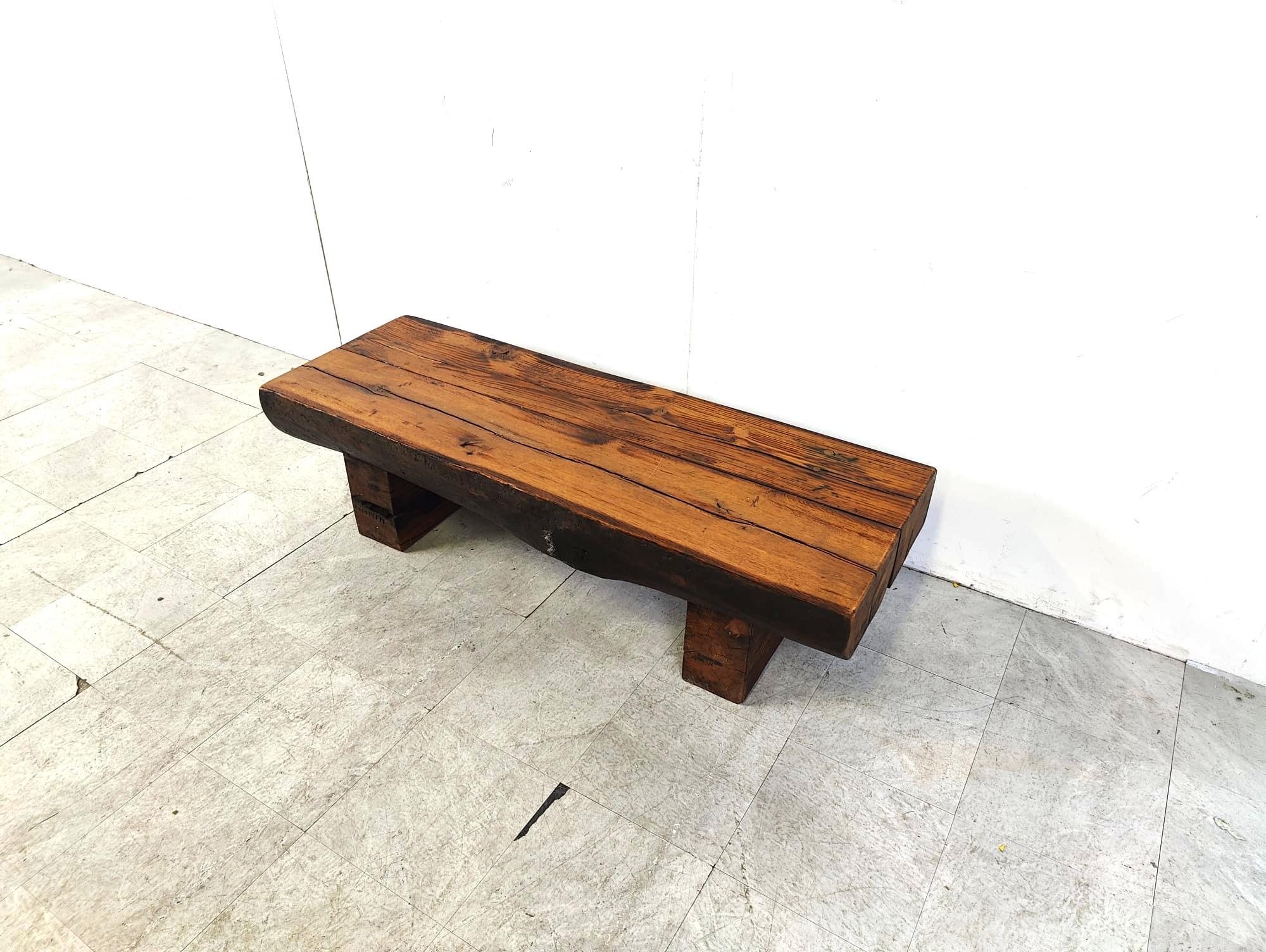 Rectangular brutalist coffee table, 1950s For Sale 5