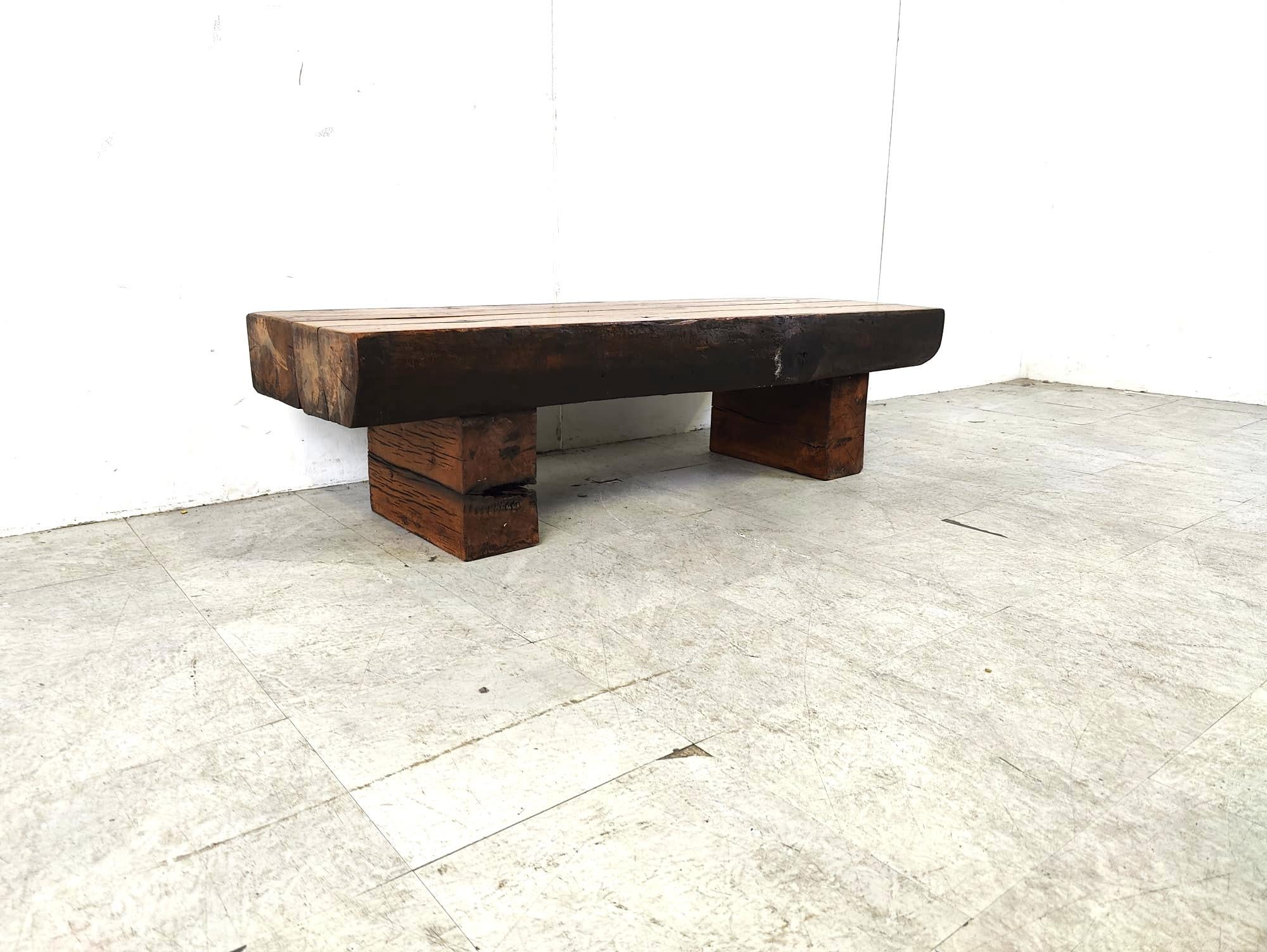 Rectangular brutalist coffee table, 1950s For Sale 6