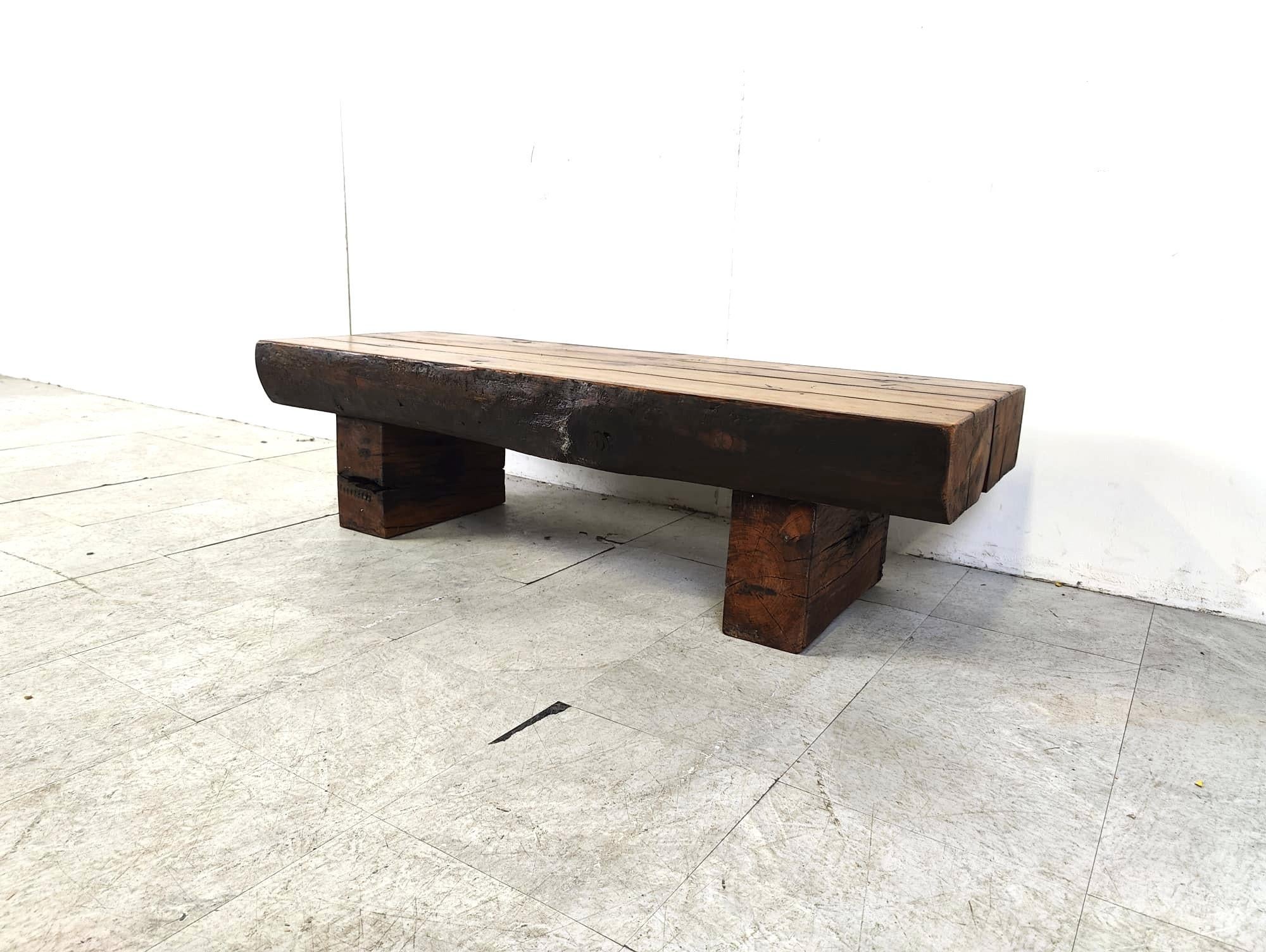 Mid-20th Century Rectangular brutalist coffee table, 1950s For Sale