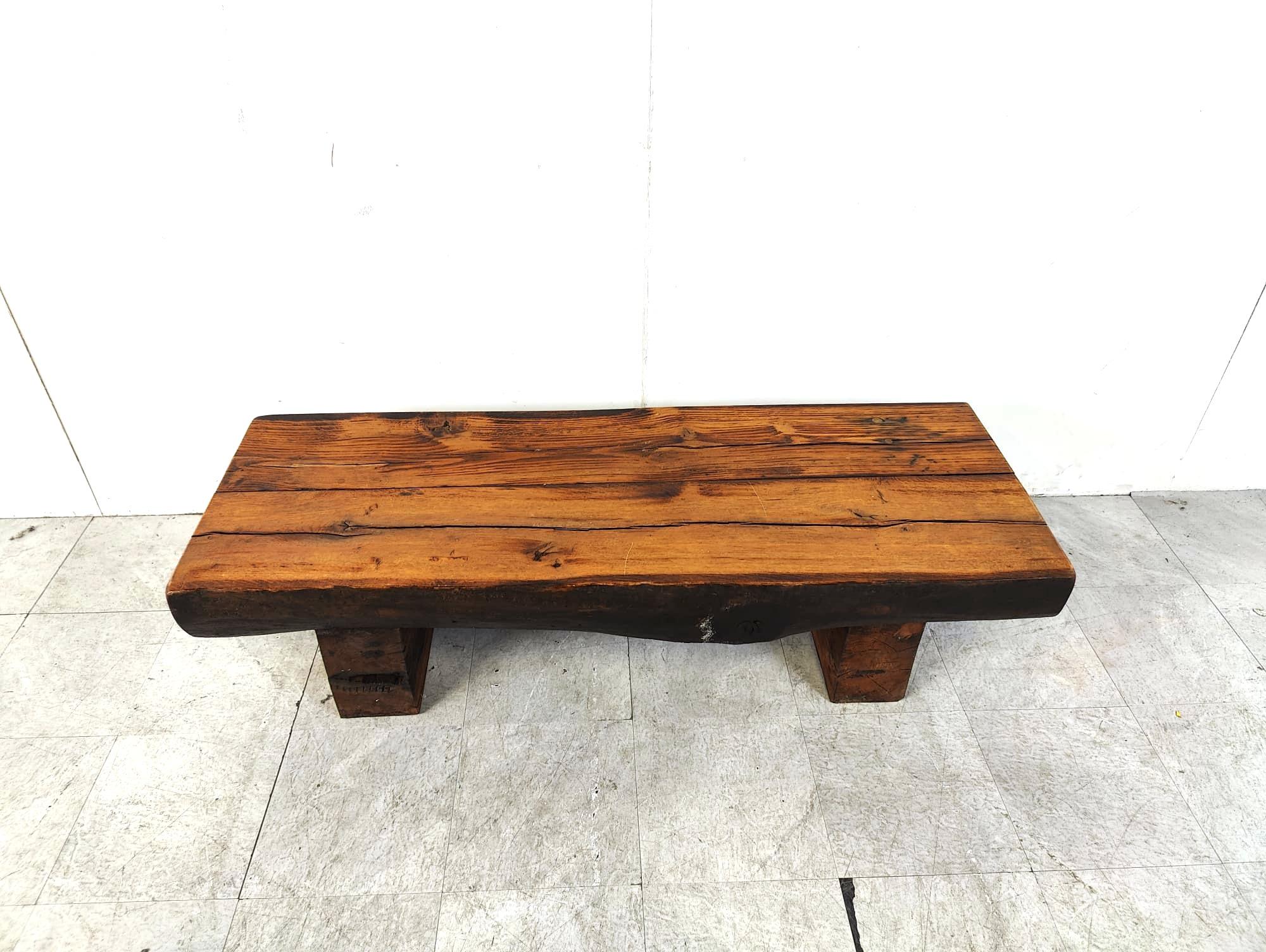 Rectangular brutalist coffee table, 1950s For Sale 1