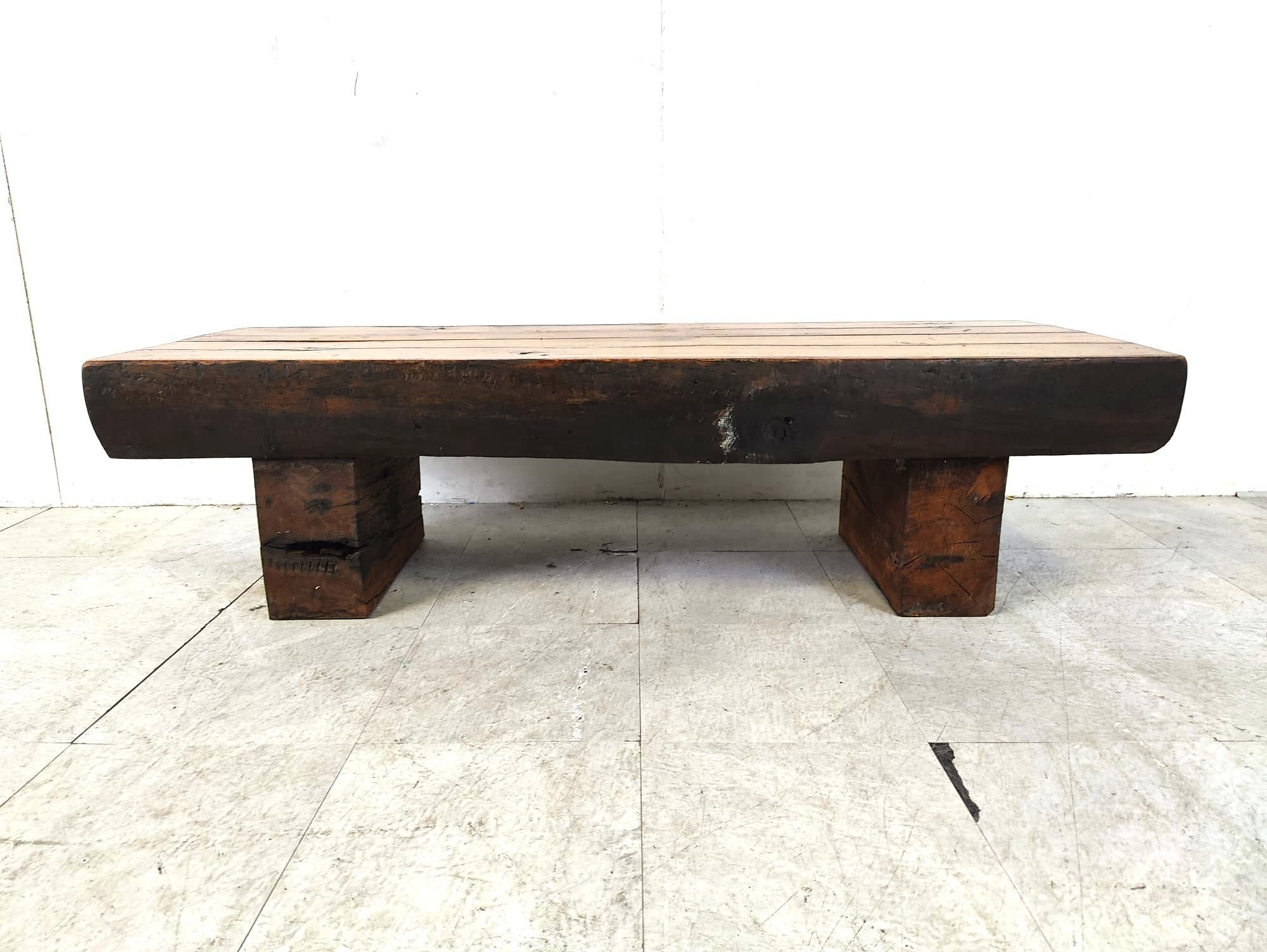 Rectangular brutalist coffee table, 1950s For Sale 2