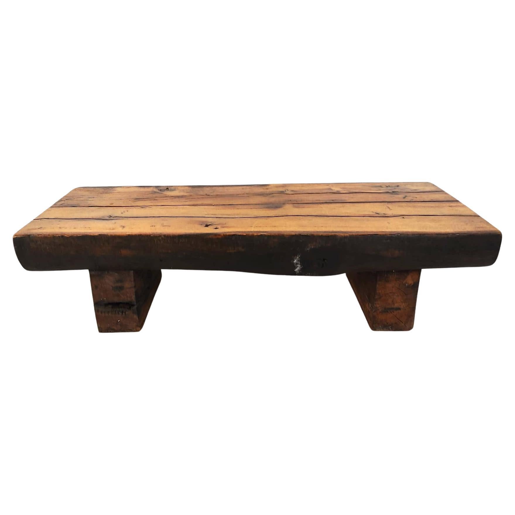 Rectangular brutalist coffee table, 1950s For Sale