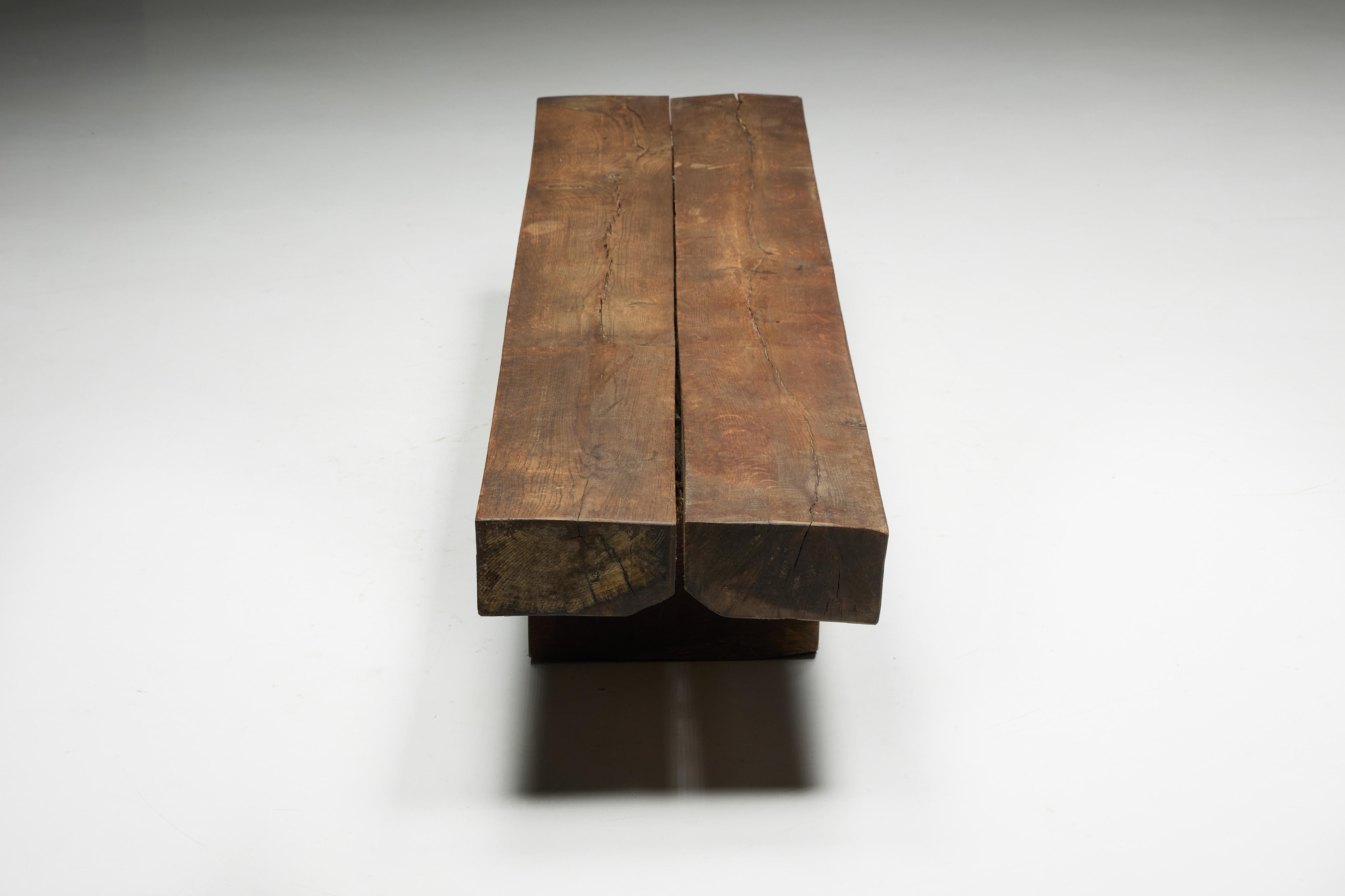Rectangular Brutalist Coffee Table, France, 1950s For Sale 4