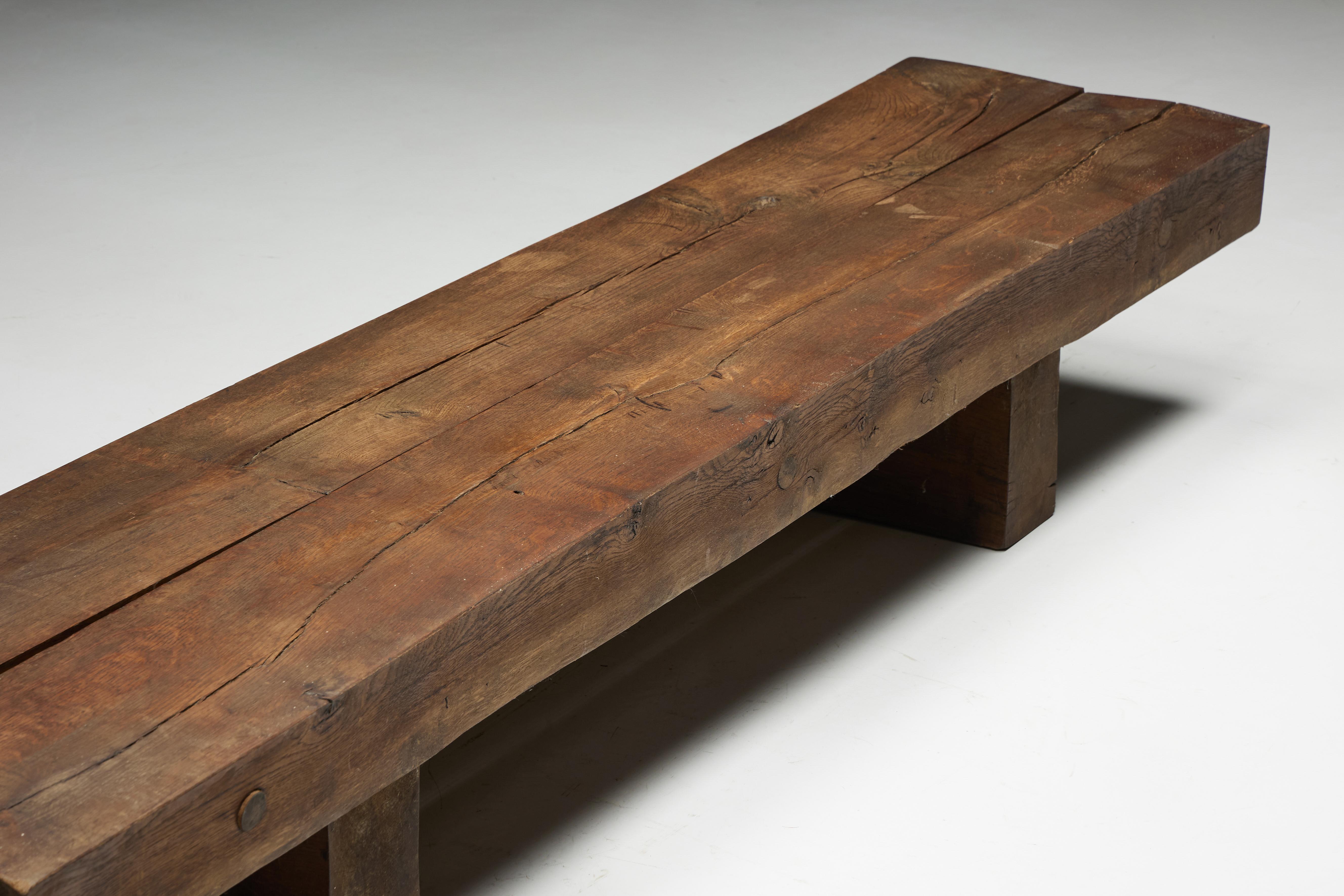 Rectangular Brutalist Coffee Table, France, 1950s For Sale 5