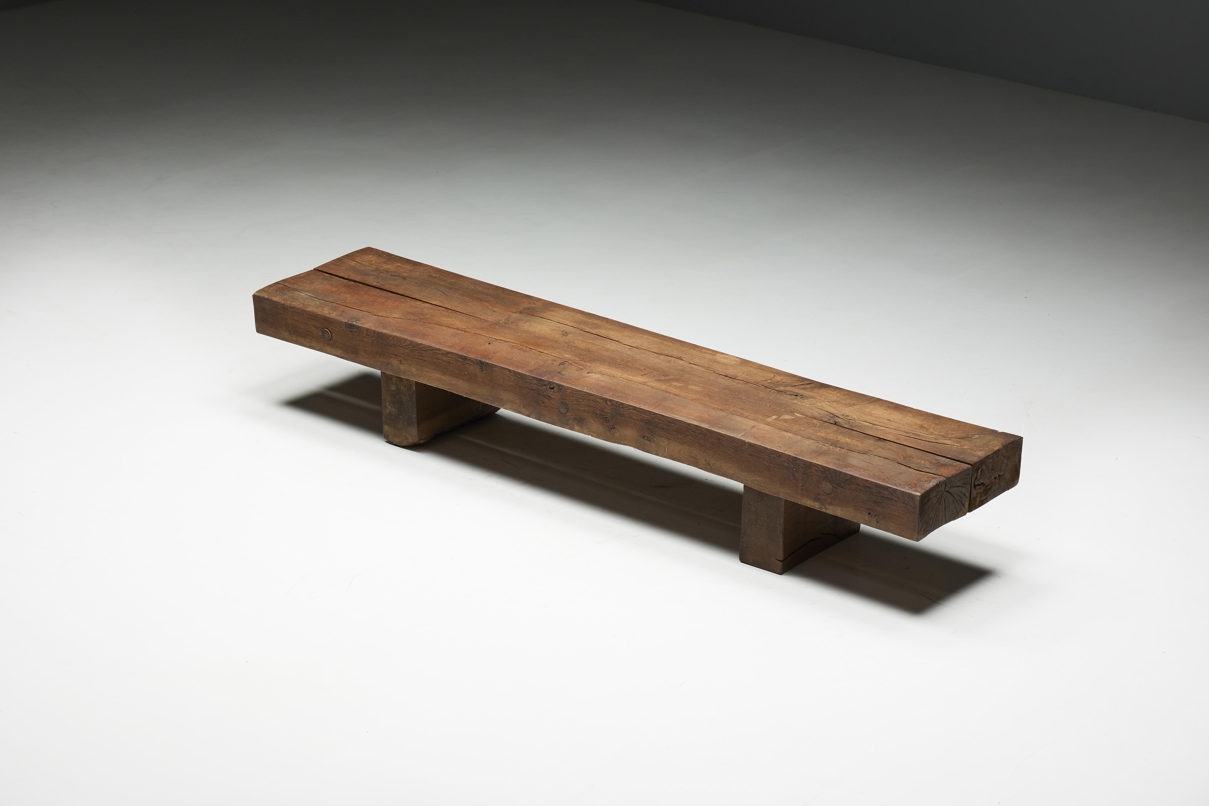 Rectangular Brutalist Coffee Table, France, 1950s For Sale 2