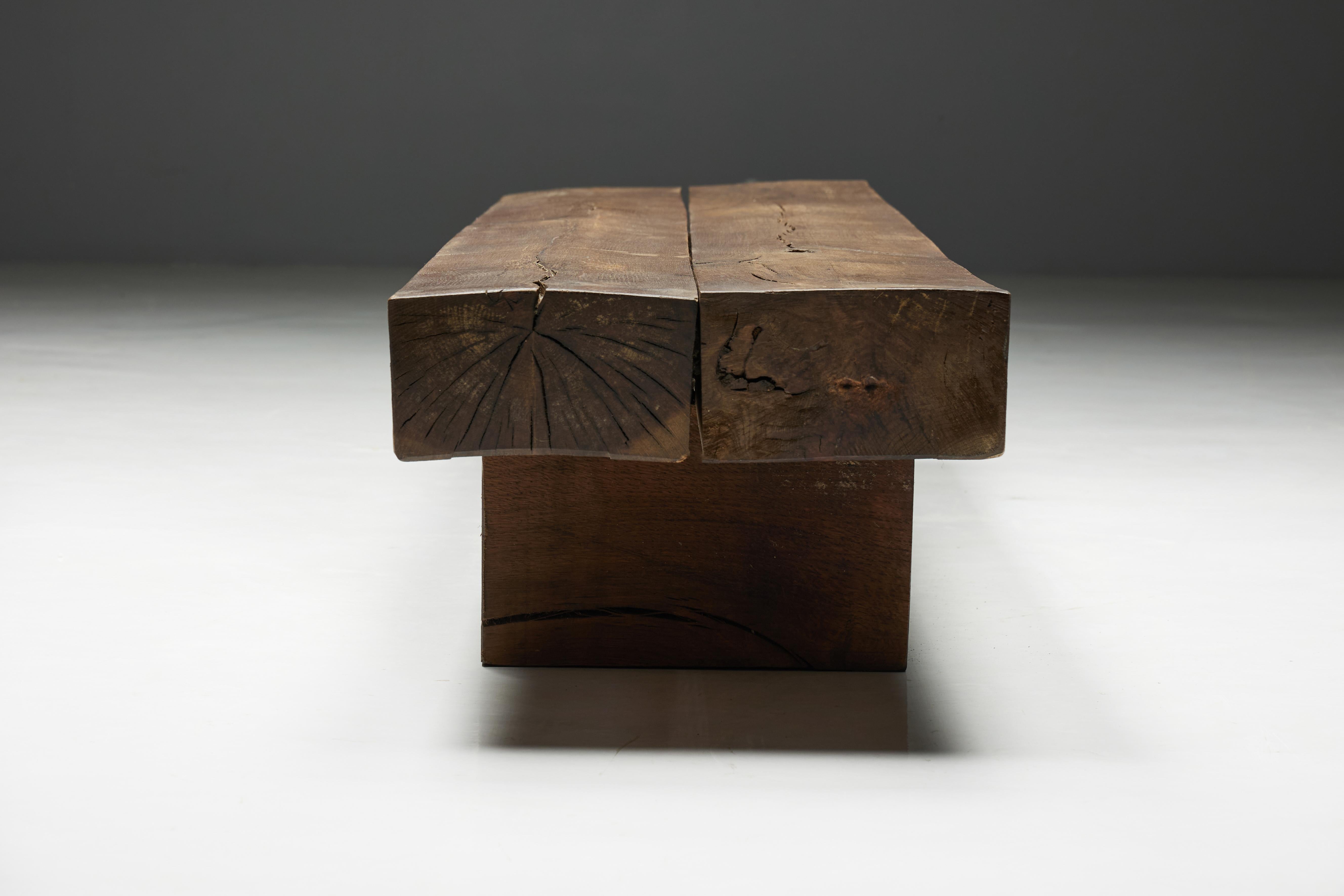 Rectangular Brutalist Coffee Table, France, 1950s For Sale 3
