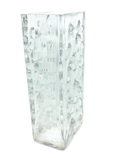 Rectangular Bubble Glass Vase by WMF Glas in Clear Color, circa 1970s