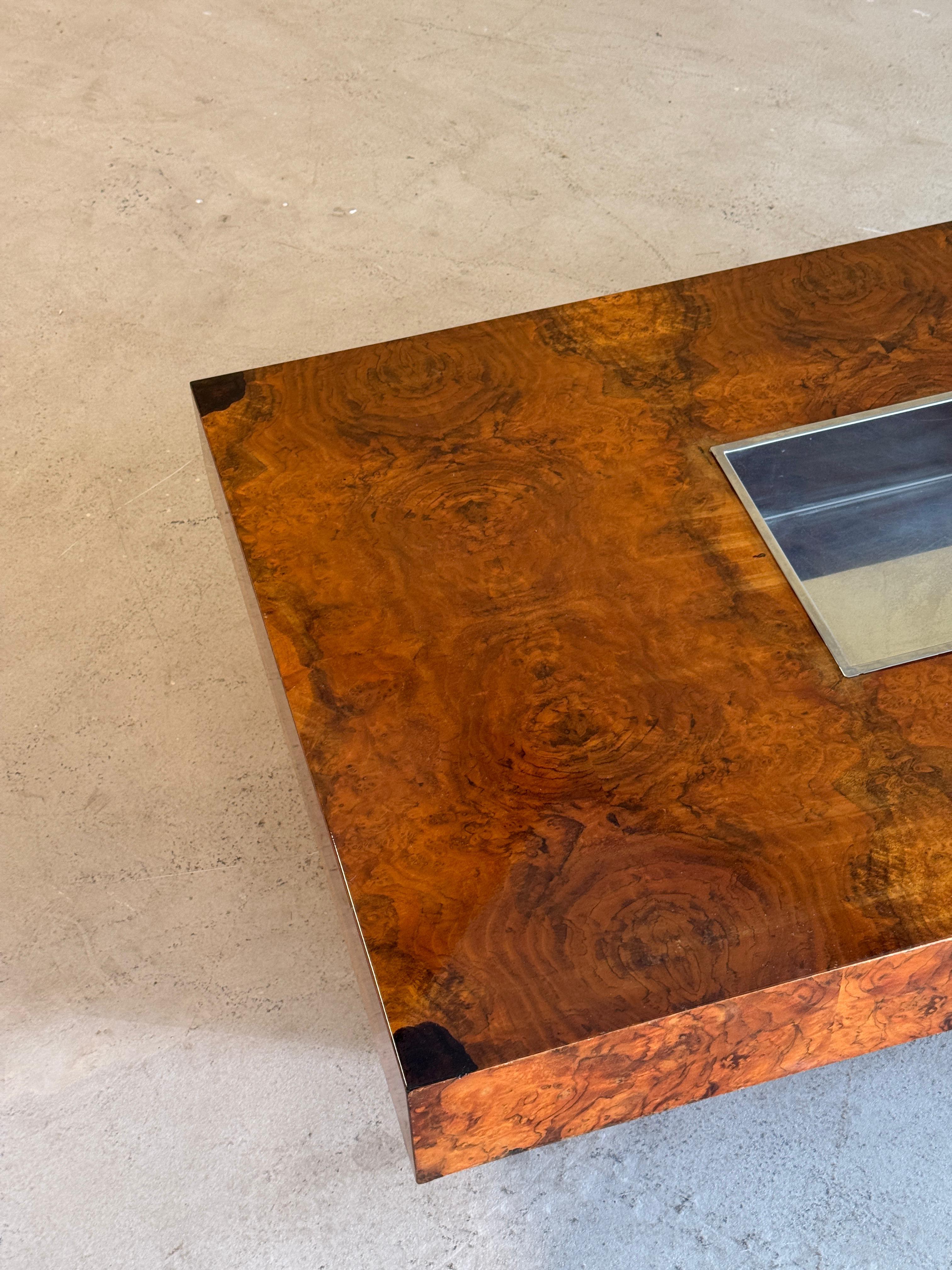 Rectangular Burlwood Coffeetable For Sale 1