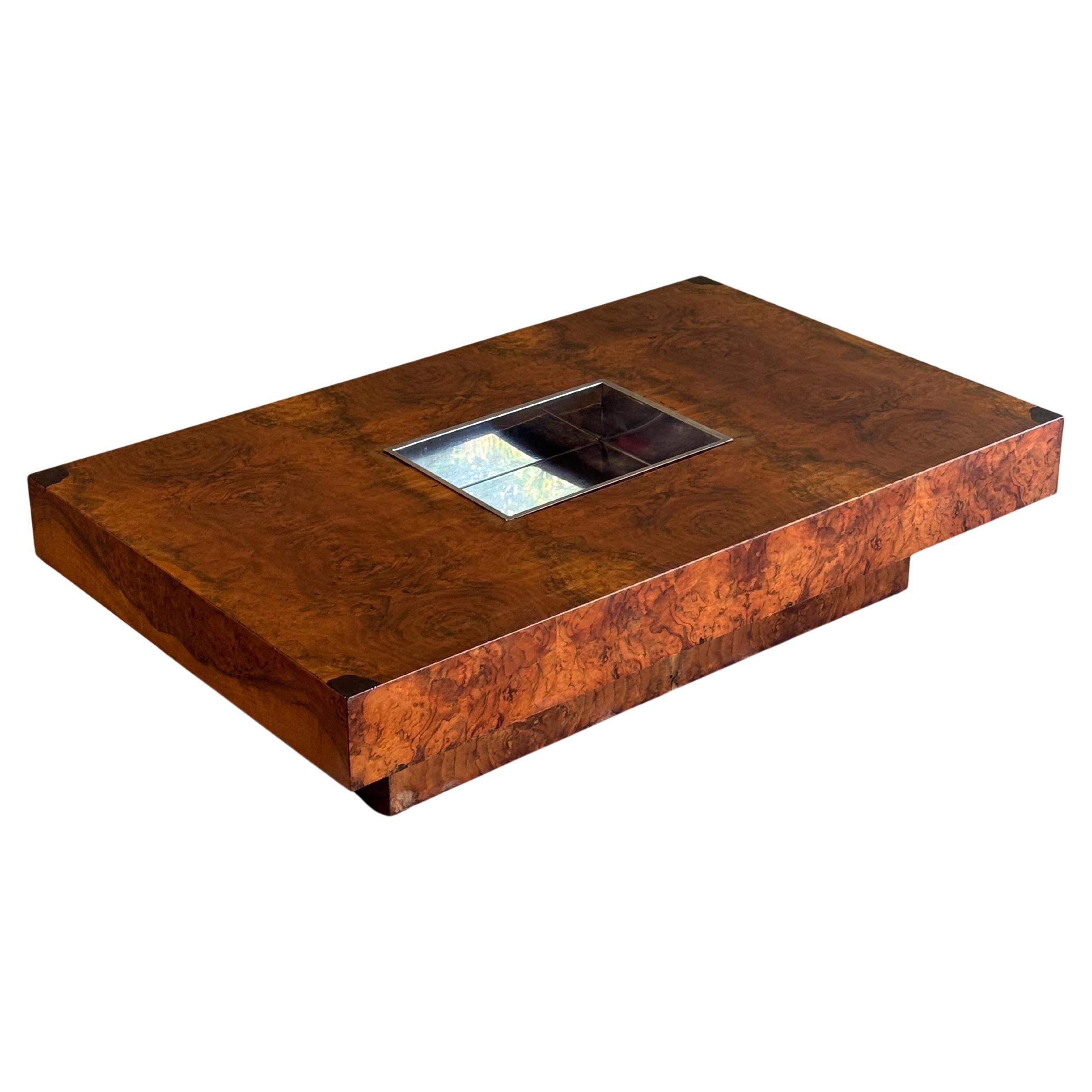 Rectangular Burlwood Coffeetable For Sale