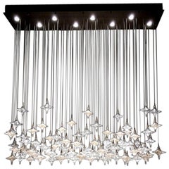 Rectangular Canopy Clear Star Chandelier by Studio Bel Vetro