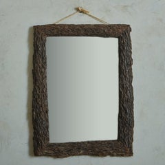 Rectangular Carved Bavarian Wood Frame Mirror, 20th Century