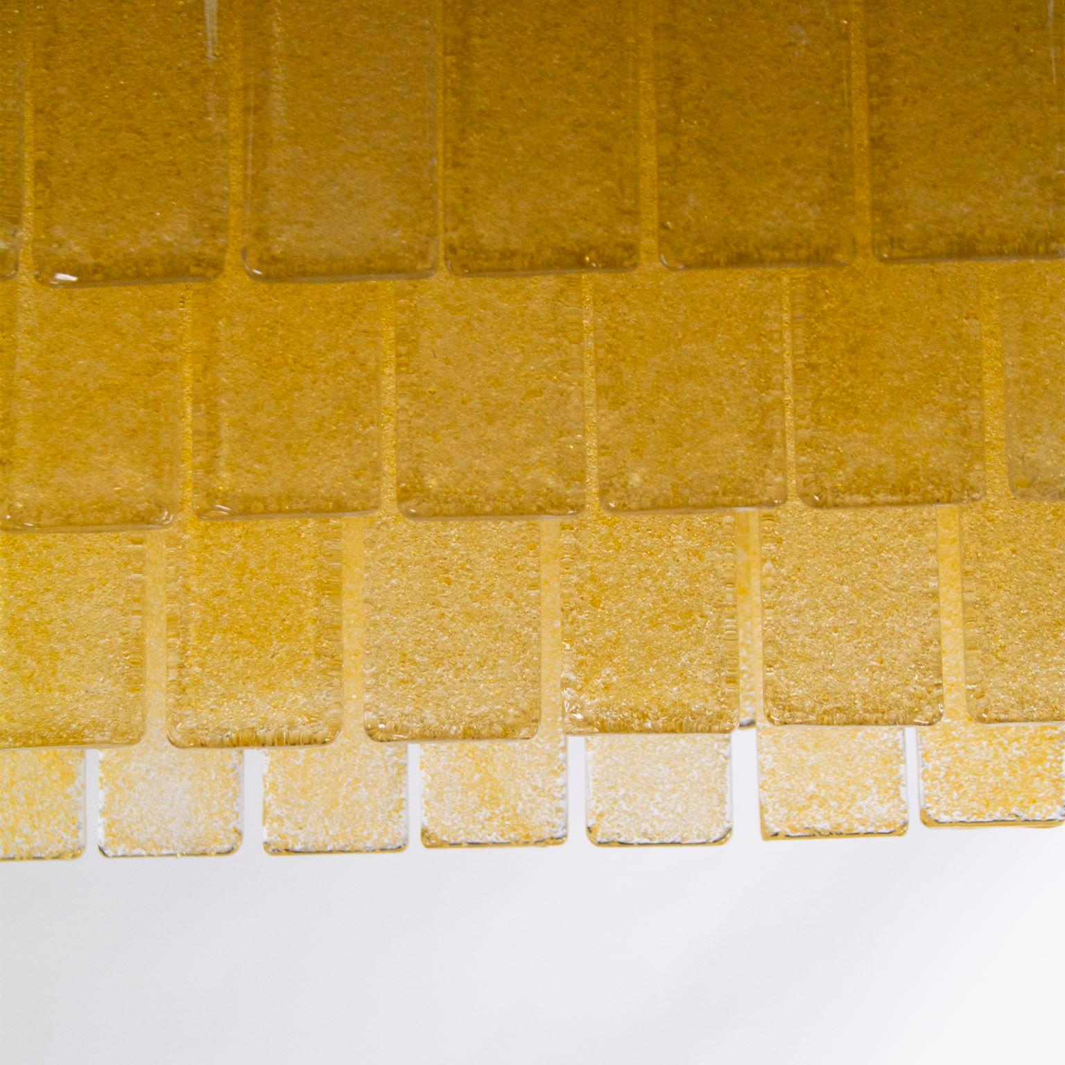 Lampada da soffitto rettangolare, Listelli in vetro di Murano Ambergraniglia by Multiforme In condizioni Nuovo in vendita a Trebaseleghe, IT