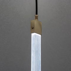 Rectangular Ceiling Lamp in Brass and Polycarbonate Gems