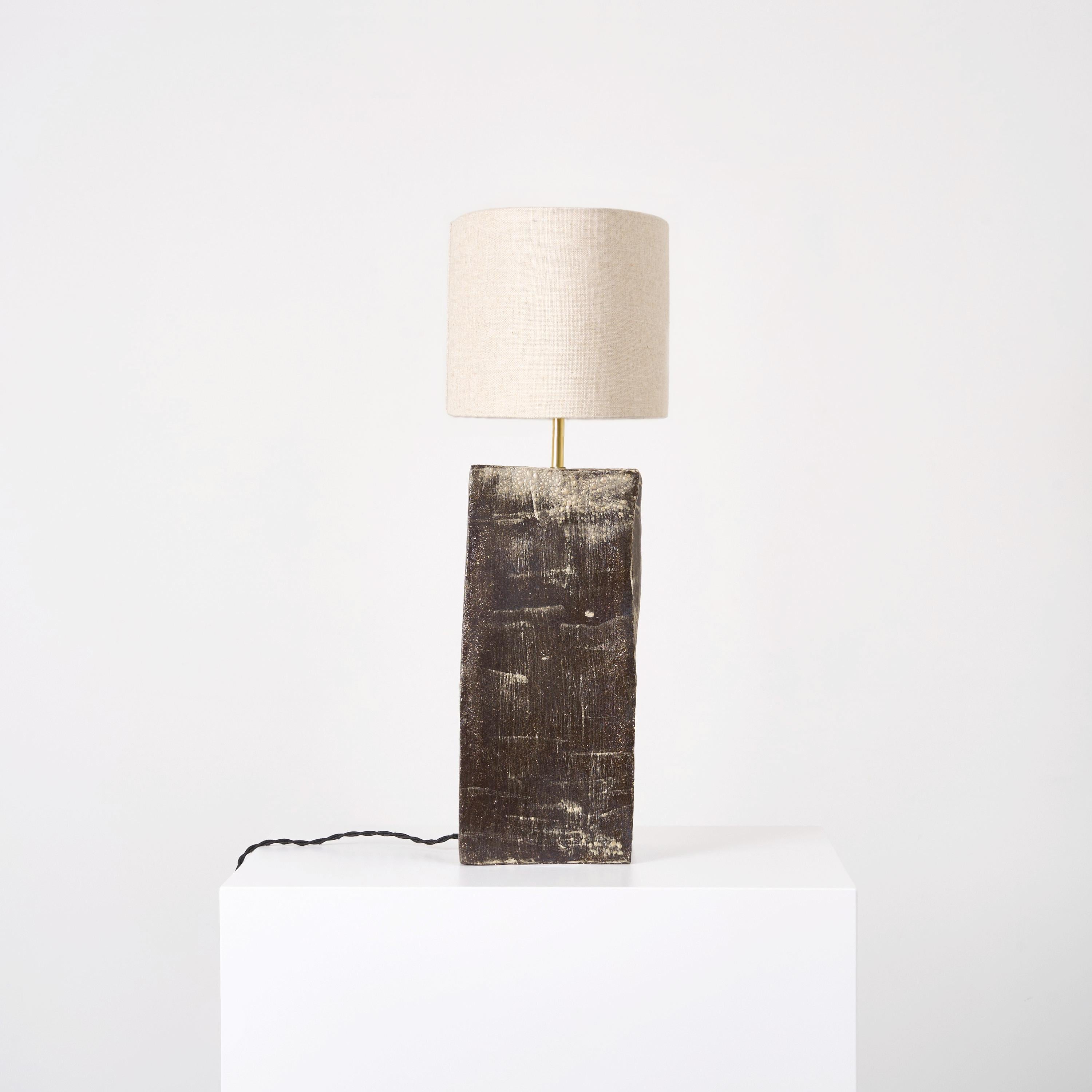 Portuguese Rectangular Ceramic Lamp For Sale