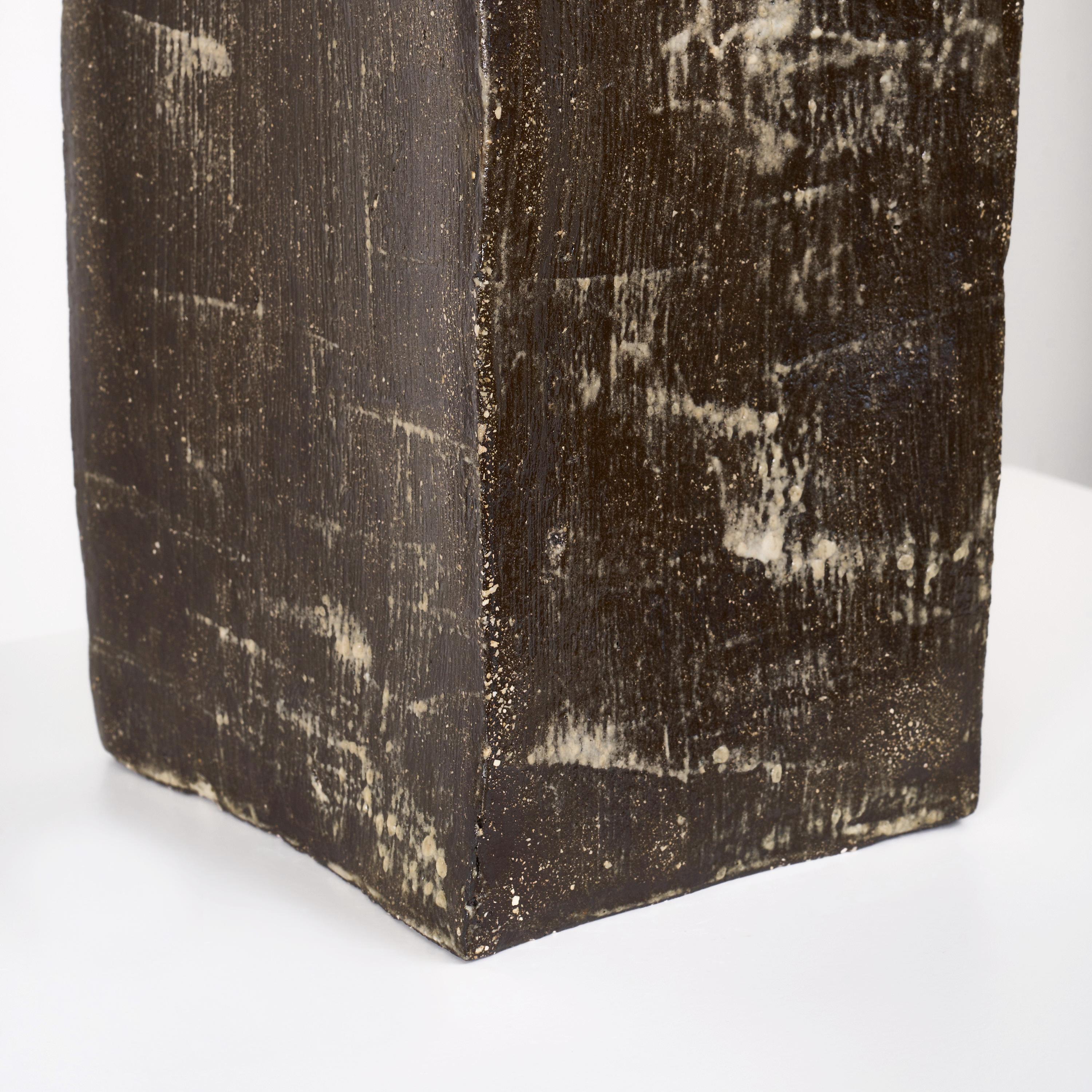 Hand-Crafted Rectangular Ceramic Lamp For Sale
